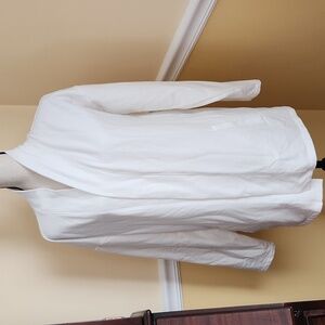Lands' End Serious Sweats Women's White Fleece Jacket NWOT Size 18 XL